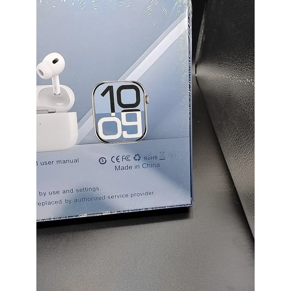 Smart Watch Bundle 2 Watch Faces 4 Interchangable Bands With Wireless Earbuds.
